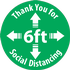 Thank You For "6FT" Social Distancing Floor Decals